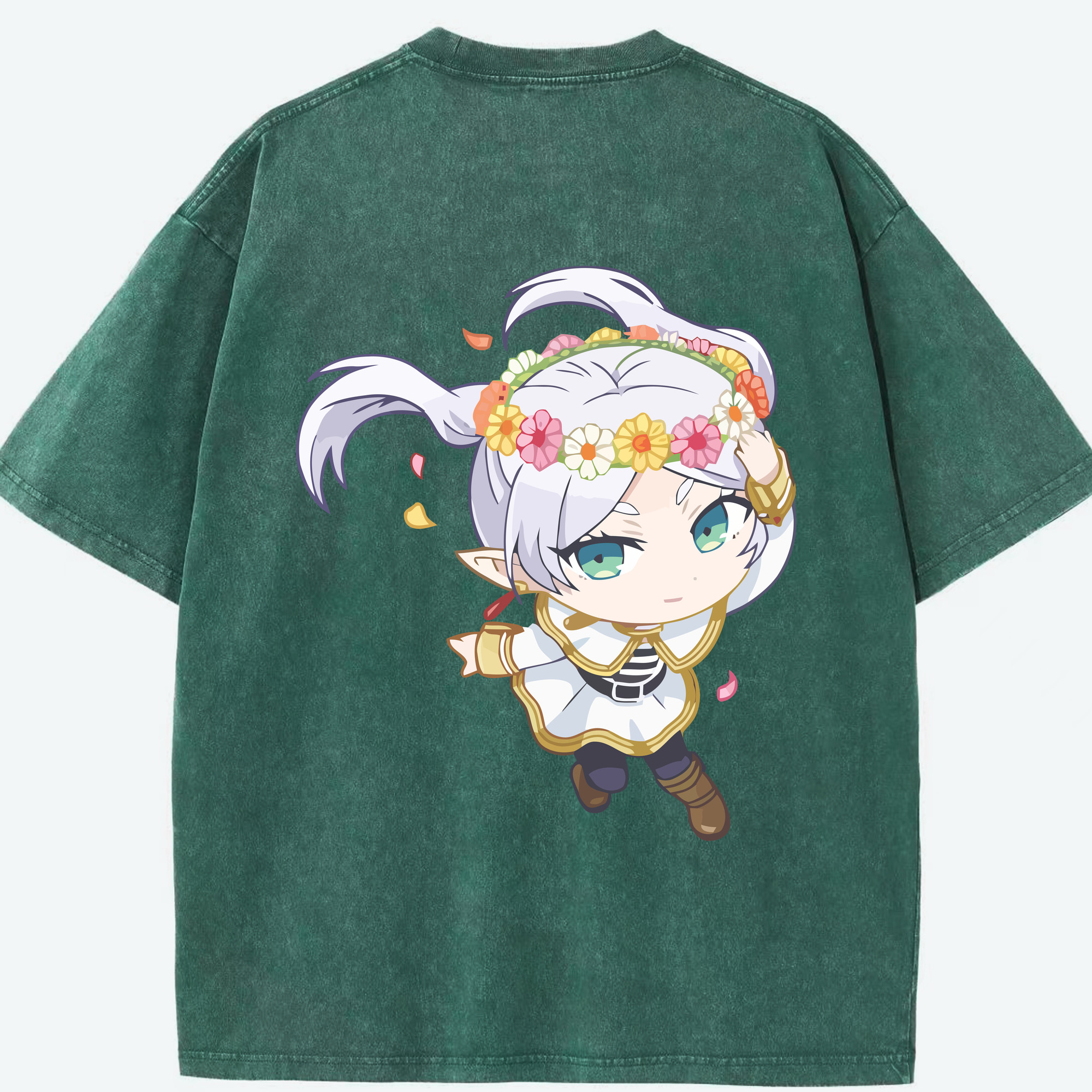 （画像用） 葬送のフリーレン Frieren 綿100% ヴィンテージ風 半袖Tシャツ（背面プリント）